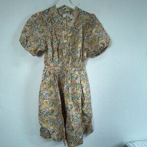 J.Crew Womens Liberty Elysian Day Floral Puff Sleeve Shirt Dress PS BA934 New